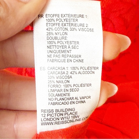 Reiss Lace Fit Red Orange Cocktail Dress Size 2 - Picture 6 of 12